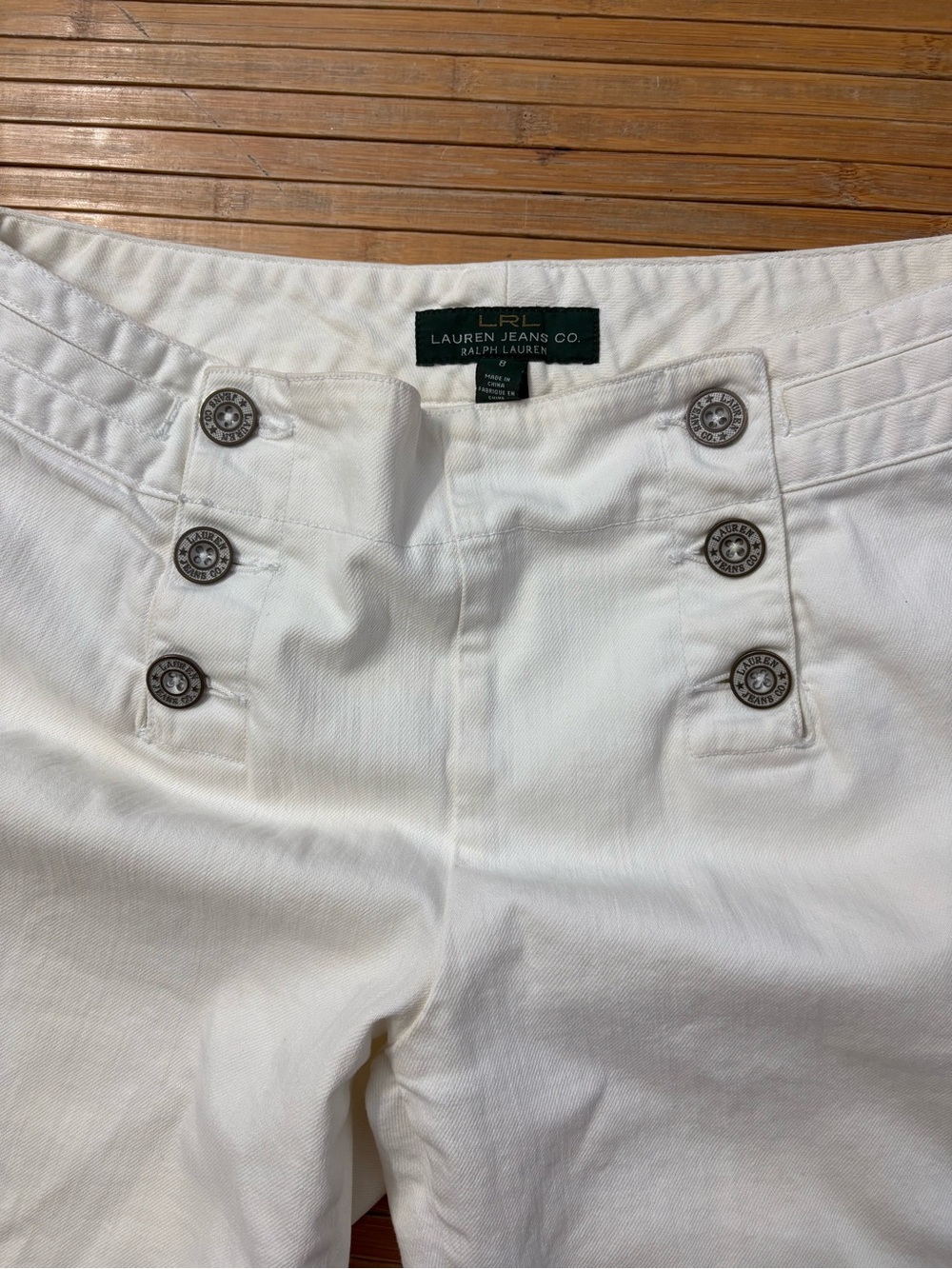 Ralph Lauren White Sailor Button Jeans